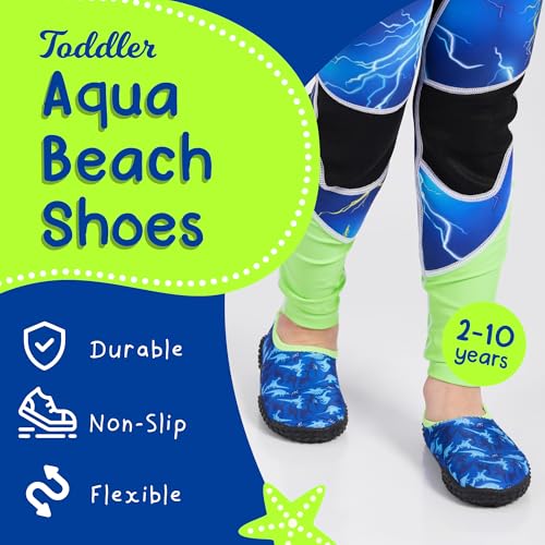 Non-Slip Toddler Water Shoes for Beach and Pool - 6 Toddler Blue Dino