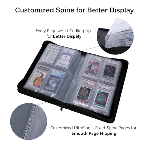 Rayvol PSA Slab Binder Black – Holds 40 PSA-Sized Graded Cards with 4-Pocket Pages