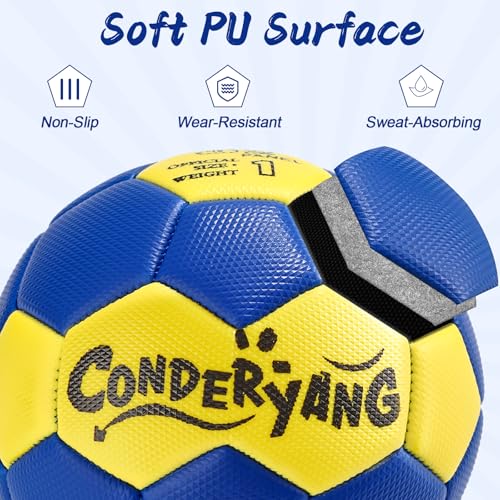 3-Pack Youth Handballs with Pump - Durable PU Design