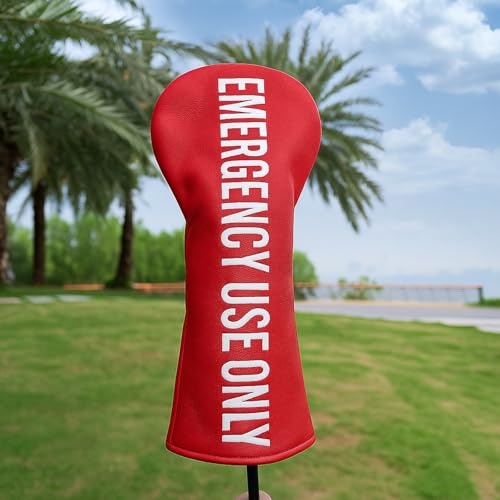 Hybrid Golf Headcover - Red Leather Driver & Fairway Wood Cover