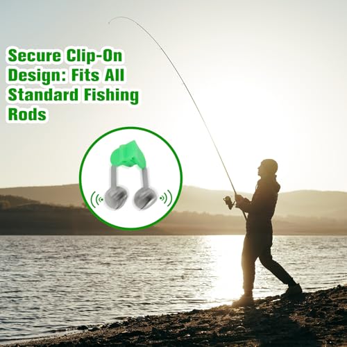 OHOH Fishing Bells Clips with Dual Alarm Bells - Set of 10