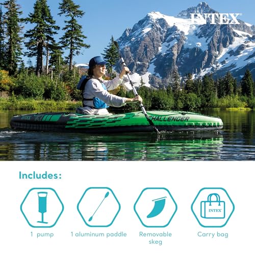 Inflatable Kayak for 1 Person - Includes Paddles & Pump