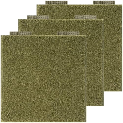 Tactical Molle Hook and Loop Panel 4" x 4" - 3 Pack Army Green