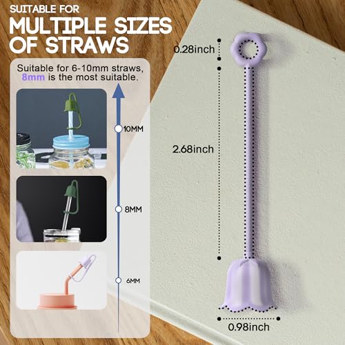 Silicone Straw Covers for Stanley Tumbler Cup - 5 Pcs Multicolor