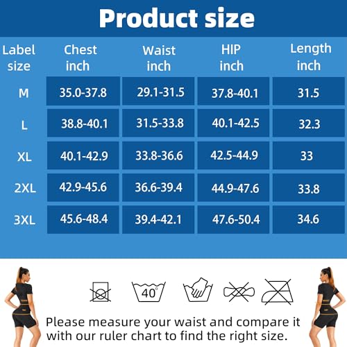 CEPORASK X-Large Sauna Suit for Women Weight Loss Workout Sweat Vest Waist Trainer Full Body Shapewear