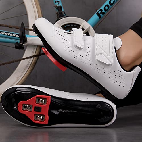 Cycling Shoes with Delta Cleats for Peloton - 9 Women/7 Men - White