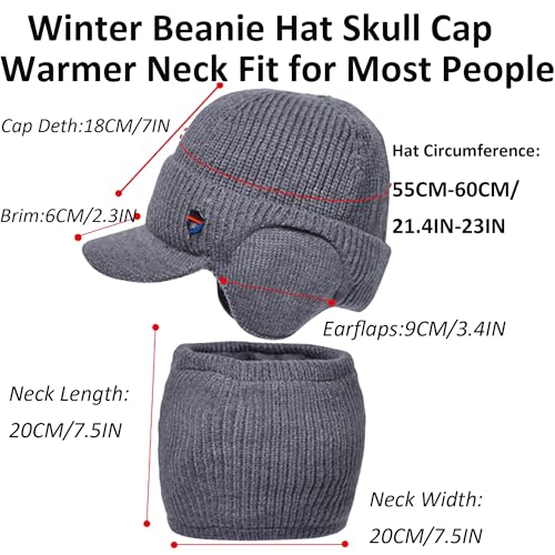Men's Fleece Lined Balaclava Hat & Scarf - One Size Black