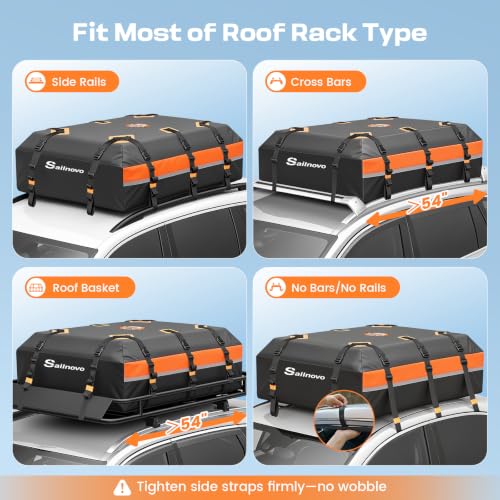 21 Cubic Feet Waterproof Car Rooftop Cargo Carrier Bag - Heavy Duty