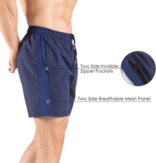 Gaglg Men's 5" Running Shorts - Quick-Dry Athletic Gym Shorts with Zipper Pockets | 2-Pack