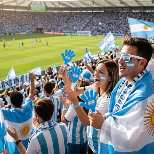 6-Piece Argentina Soccer Fan Cheering Kit for Game Day
