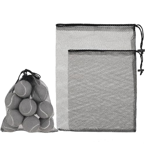 2-Piece Mesh Drawstring Ball Bag Set - Durable Nylon for Sports & Travel