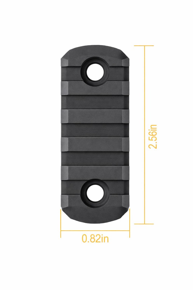 Gotical 5 Slots Polymer Rail Section for M Lok Handguard Three Slots Rail Picatinny Rail Set of 2 Pieces Polymer Material Import from Japan (Pack of 4)
