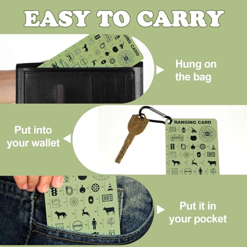 Tactical Range Card for Shooting - Mil & Yard Measurement with Keychain