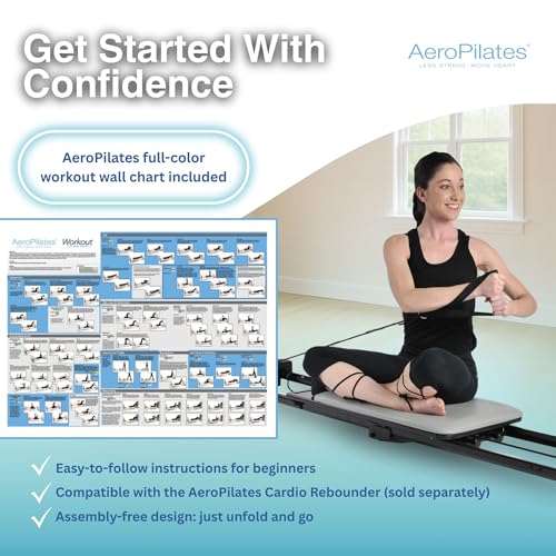 AeroPilates Reformer with Oak Wood Base - Standard Gray