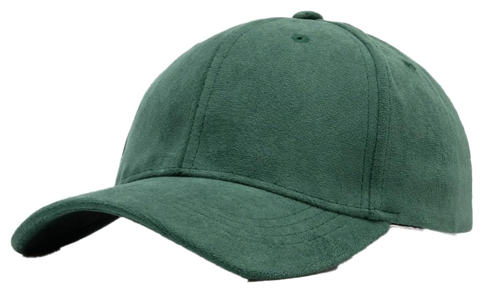 Women Men Vintage Faux Suede Baseball Cap Classic Suede Leather Adjustable Plain Hat Fall Winter Beige