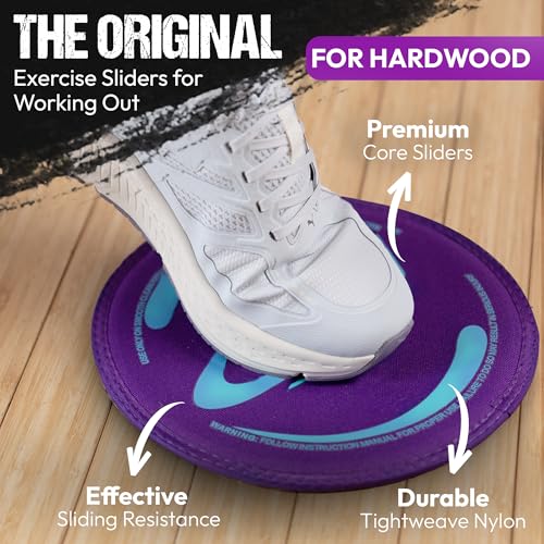 9" Gliding Sliders for Full Body Workouts - Purple