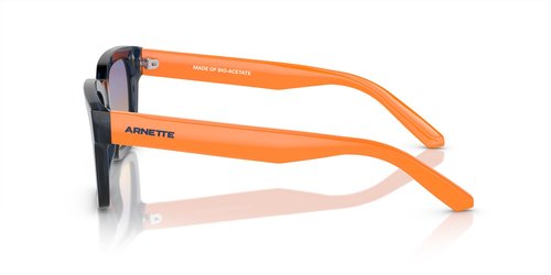 Arnette AN4334 Cold Heart 2.0 Sunglasses, Transparent Blue/Clear Fifty Orange/Dark Blue, 53 mm