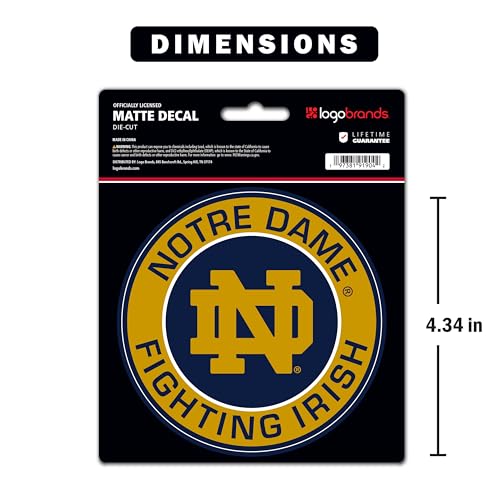 Notre Dame Fighting Irish Vinyl Sticker - 4 Inch Weather-Resistant Car Decal
