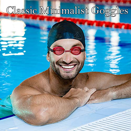 Swedish Pro Goggles for Swimming - Red - Anti-Fog Design