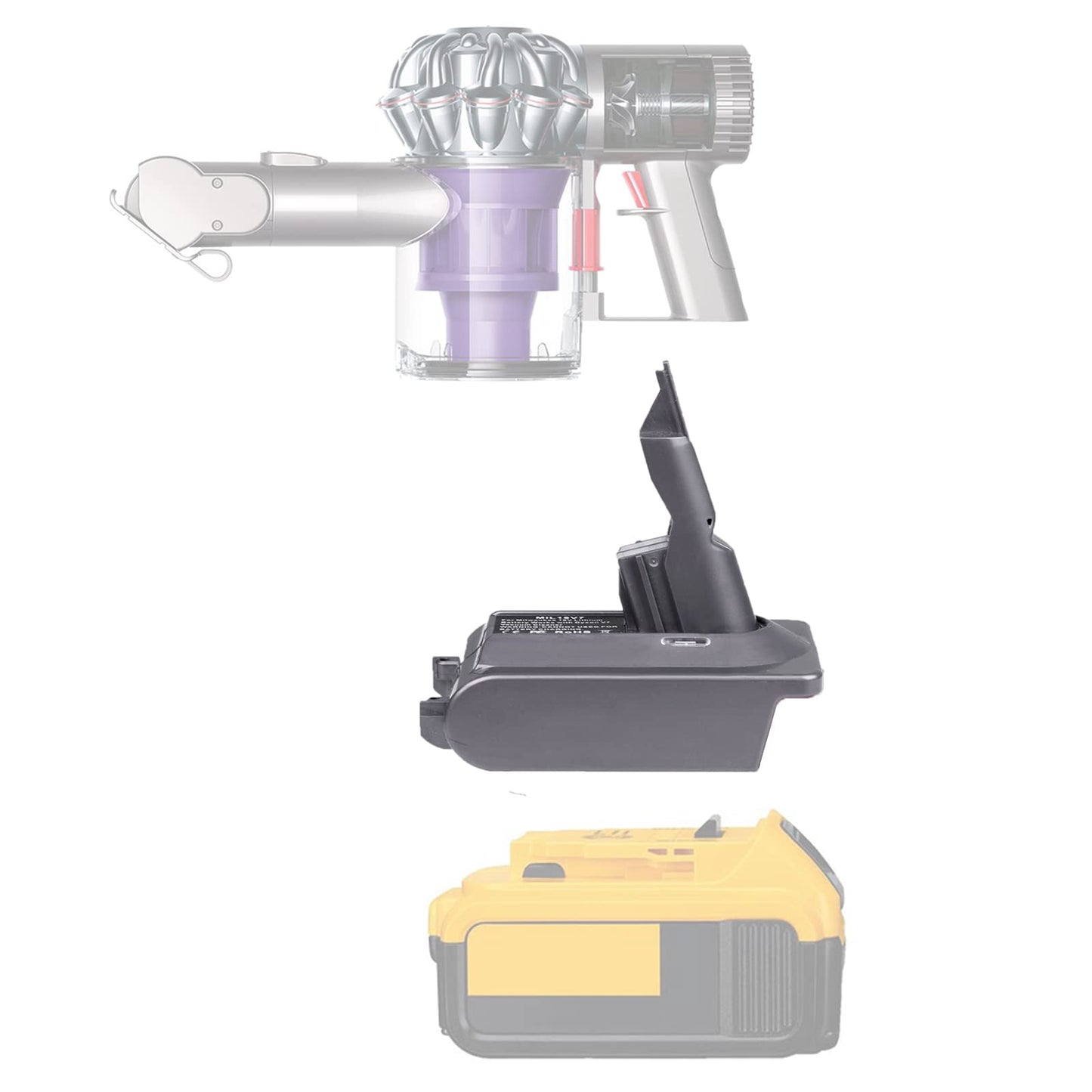 TPDL for Dyson V7 Battery Adapter Replacement, for DeWalt 20V Lithium Battery Convert for Dyson V7 Series Vacuum Cleaner Animal Cordless Stick Handheld Vacuum Converter (Adapter only)