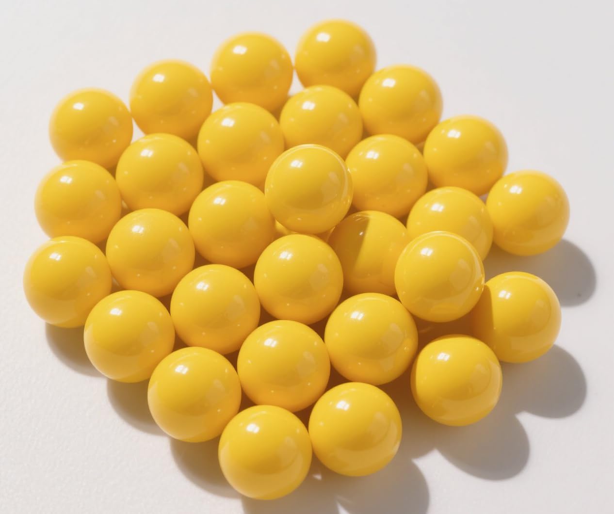60 Counts Solid Nylon 50 Cal. Paintballs 50 Cal Rubber Balls Ammo for TR50/TP50/HDP50/HDR50 Reusable .50 Caliber Hard Plastic Projectiles for Self Defense (Yellow)