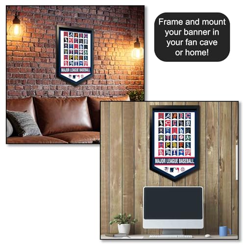 Baseball Team Pennant Banner - 15x24 Inch Soft Felt