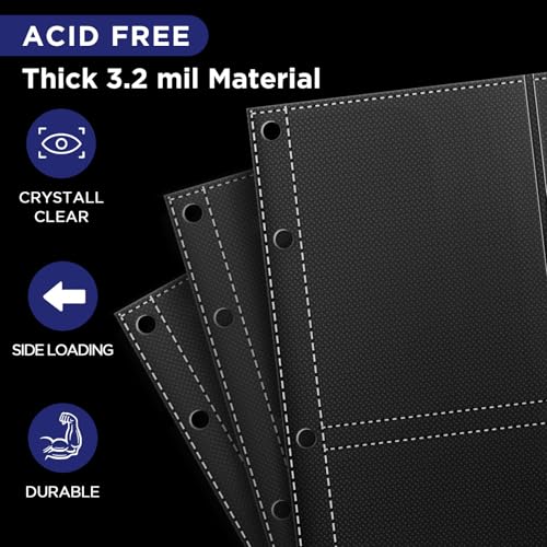 Top Loader Sleeves 4-Pocket Trading Card Storage Refill Binder Pages