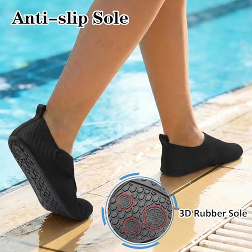 Quick-Dry Water Shoes for Women & Men - Black 11.5-12/9.5-10.5