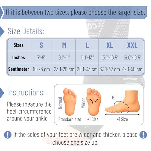 Ankle Brace for Achilles Tendonitis Relief - Large, Grey & Black