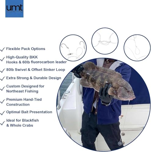 Blackfish Snafu Rig - 1 Pack with 3/0 BKK Hooks & 60lb Fluorocarbon