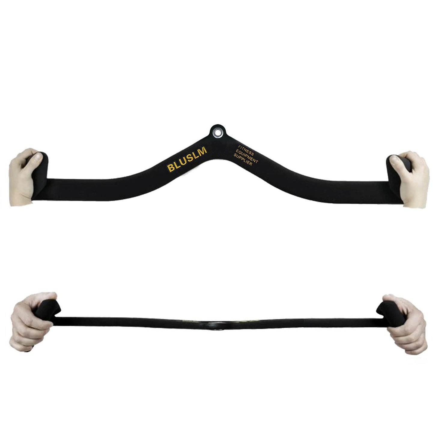 BLUSLM LAT Pull Down Bar for Cable Machine, LAT Pulldown Attachments T-bar V-bar Cable Attachment for Gym, Back Tricep Strength Training Handle