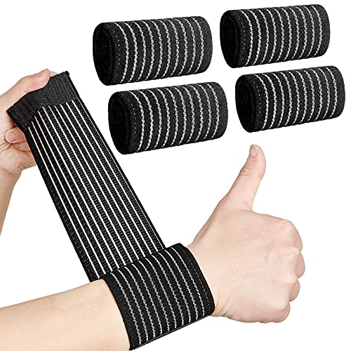 Adjustable Wrist Compression Support Brace - 4 Pack for Sports and Fitness
