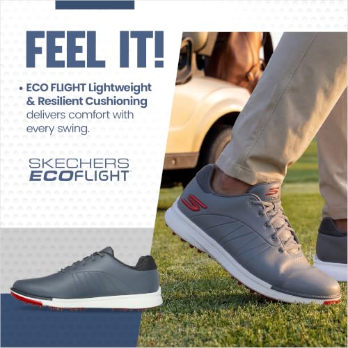 Men's Waterproof Golf Shoes - Gray/Red, 12 Wide