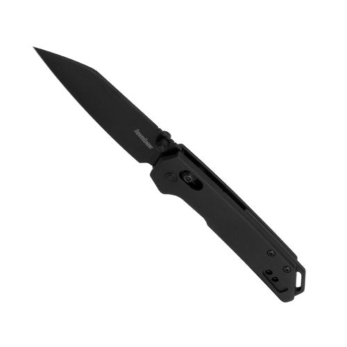 Kershaw Mini Iridium Reverse Tanto Folding Pocket Knife, 3 inch D2 Steel Blade, DuraLock, Aluminum Handle with Anodized Backspacer, Pocketclip (Black)
