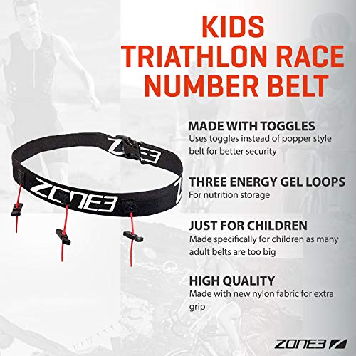 Kids Triathlon Race Number Belt with Gel Storage Loops