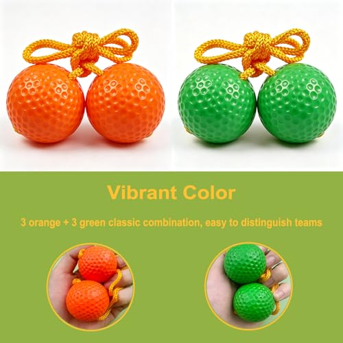 Kasteco 6 Pack Ladder Toss Balls with Storage Bag - Outdoor Lawn & Yard Game