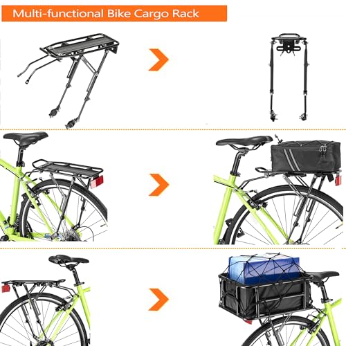 YONTUO Rear Bike Rack with Large Size Reflective - Universal Adjustable Touring Carrier Rack