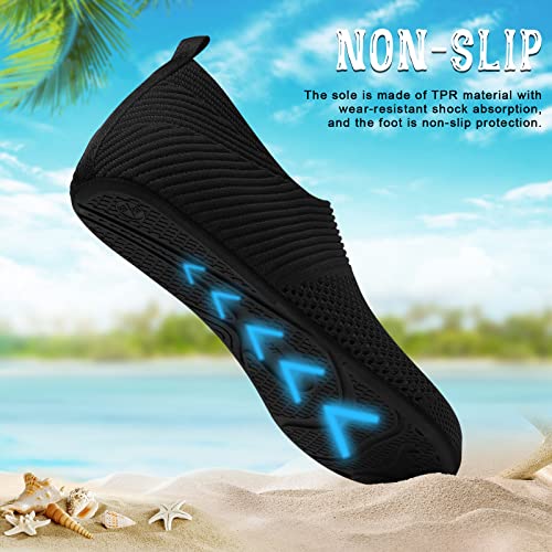 Quick-Dry Water Shoes for Women & Men - 6.5-7.5 / Abldblack