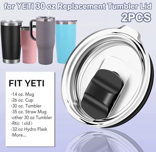 Replacement Lids for 30 oz Tumbler - 2 Pack with Magnetic Slider