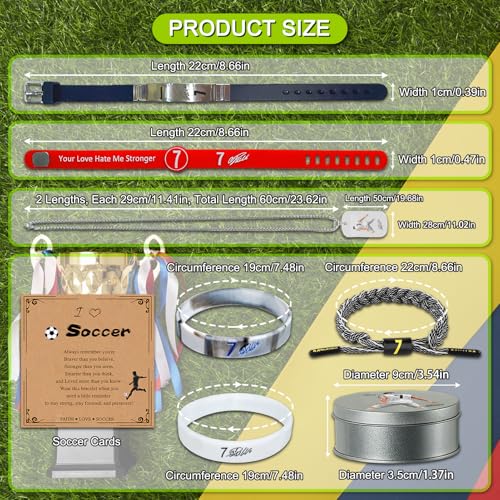 C.R No.7 Soccer Bracelet & Necklace Set - 6 Pieces