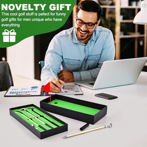 Golf Pen Set with Mini Green & Flag - Desk Golf Putting Game, Office Gift