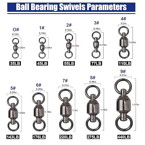High Strength Fishing Swivels & Snaps - 15-25PCS 35LB