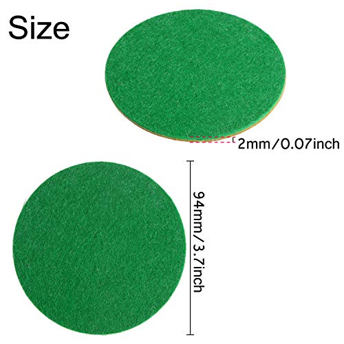 Hockey Mallet Felt Pads - Self Adhesive Replacement for 96 mm Pushers - 8 Pack Green