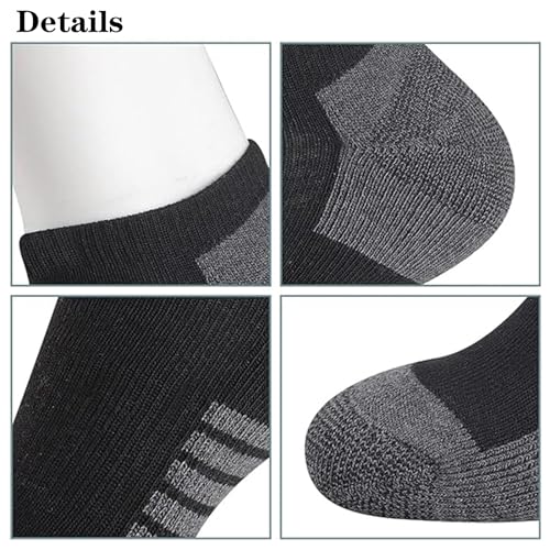 Low Cut Ankle Socks for Men - Thin Breathable Casual - 12 Pairs Black