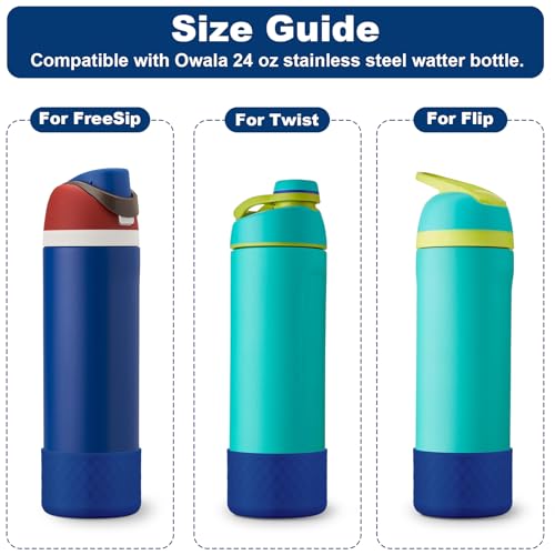 Silicone Boot Sleeve for Owala Water Bottles - 2PCS Old Blue