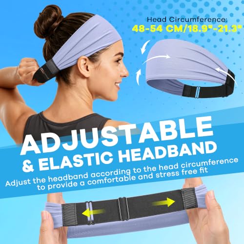 Adjustable Cooling Headband for Women - Purple Sweatband