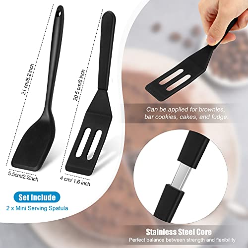 Mini Silicone Brownie Spatula Set - 2 Pieces, Black