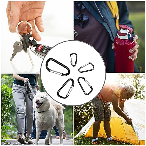 Aluminum Carabiner Clip Snap Hook Keyring 2.2 Inch - Black