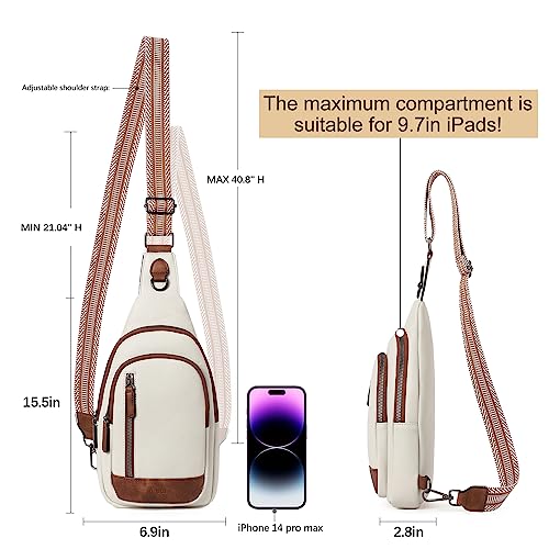 Leather Sling Backpack Travel Bag for Women - Crossbody Bag