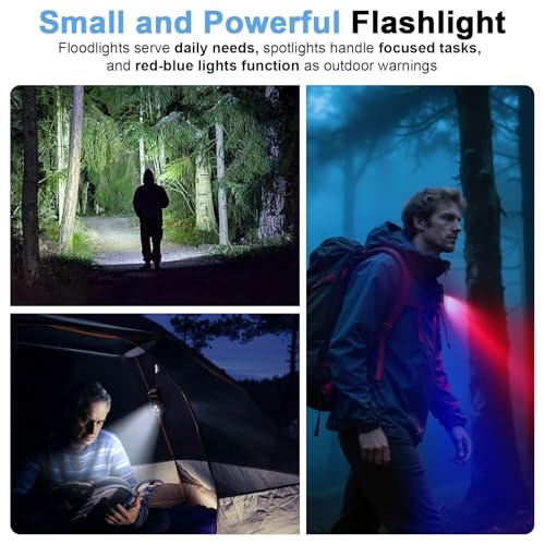 GOSCIEN Pro Rechargeable EDC Flashlight Clip-on Light 500 Lumens Clip Light with Three Lighting Solutions USB C Charging Magnetic IPX6 Waterproof Flashlight for Cycling, Outdoor and etc(Black)
